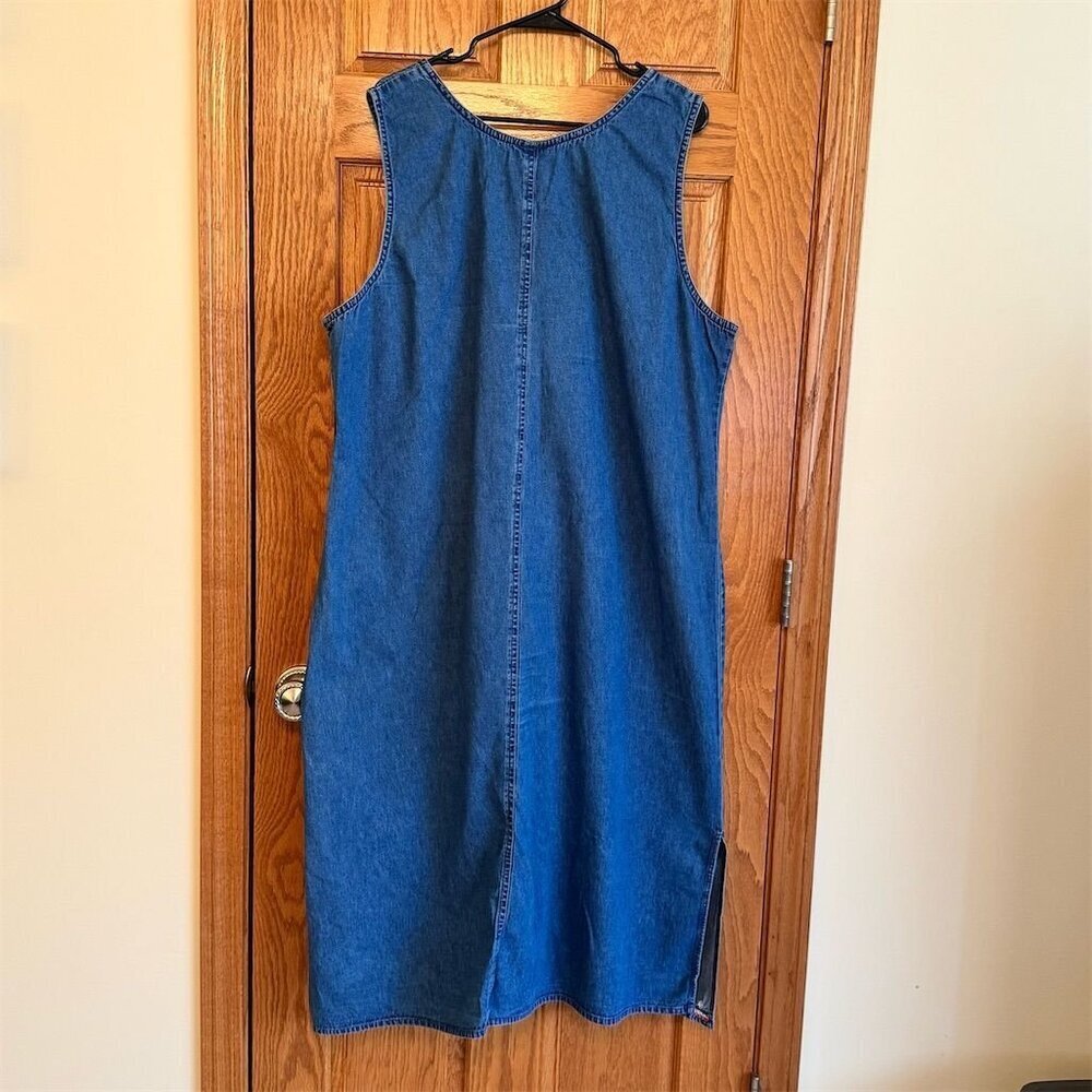 Expressions Plus 22W Denim Dress Blue American Flag Sleeveless Casual - Picture 2 of 7